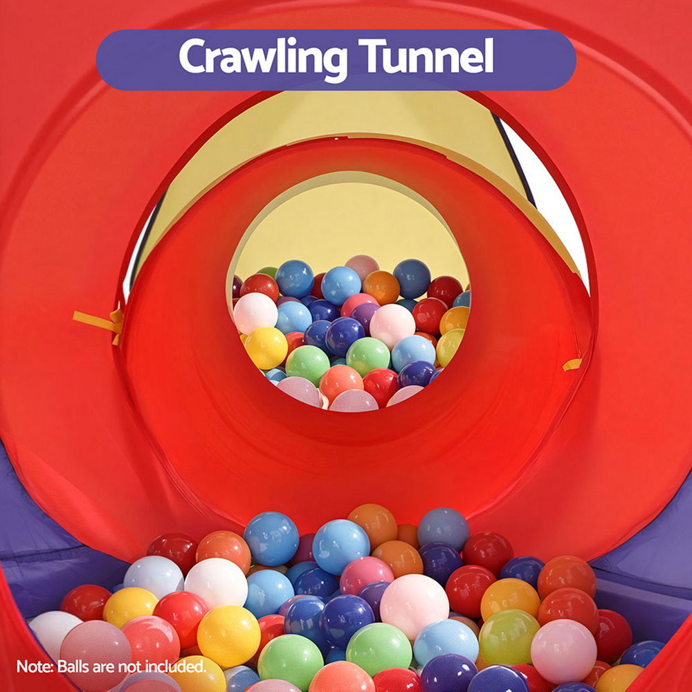 Kids Playhouse Tent Pop Up Teepee Castle with Crawl Tunnel