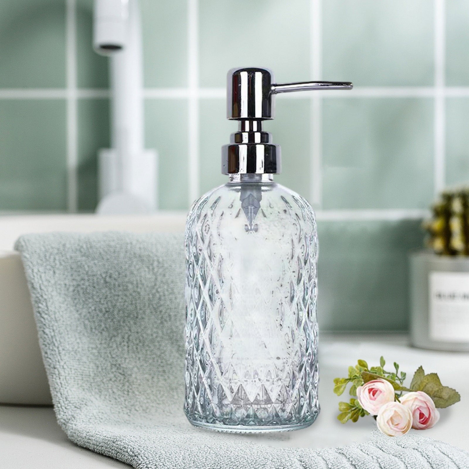 Glass Soap Dispenser 15 Oz