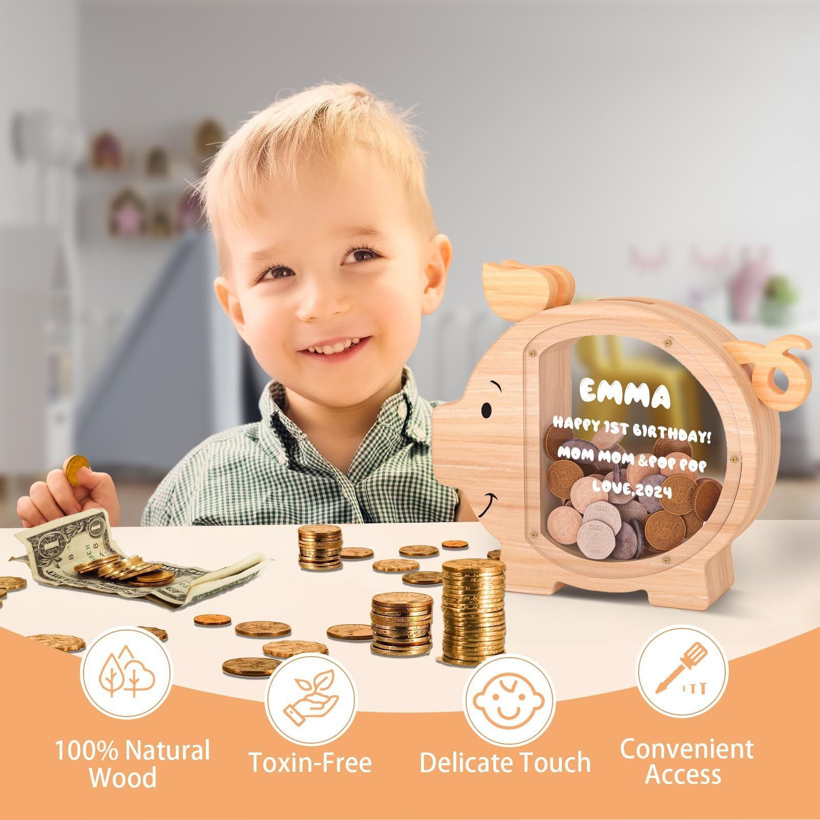 Wooden Piggy Bank