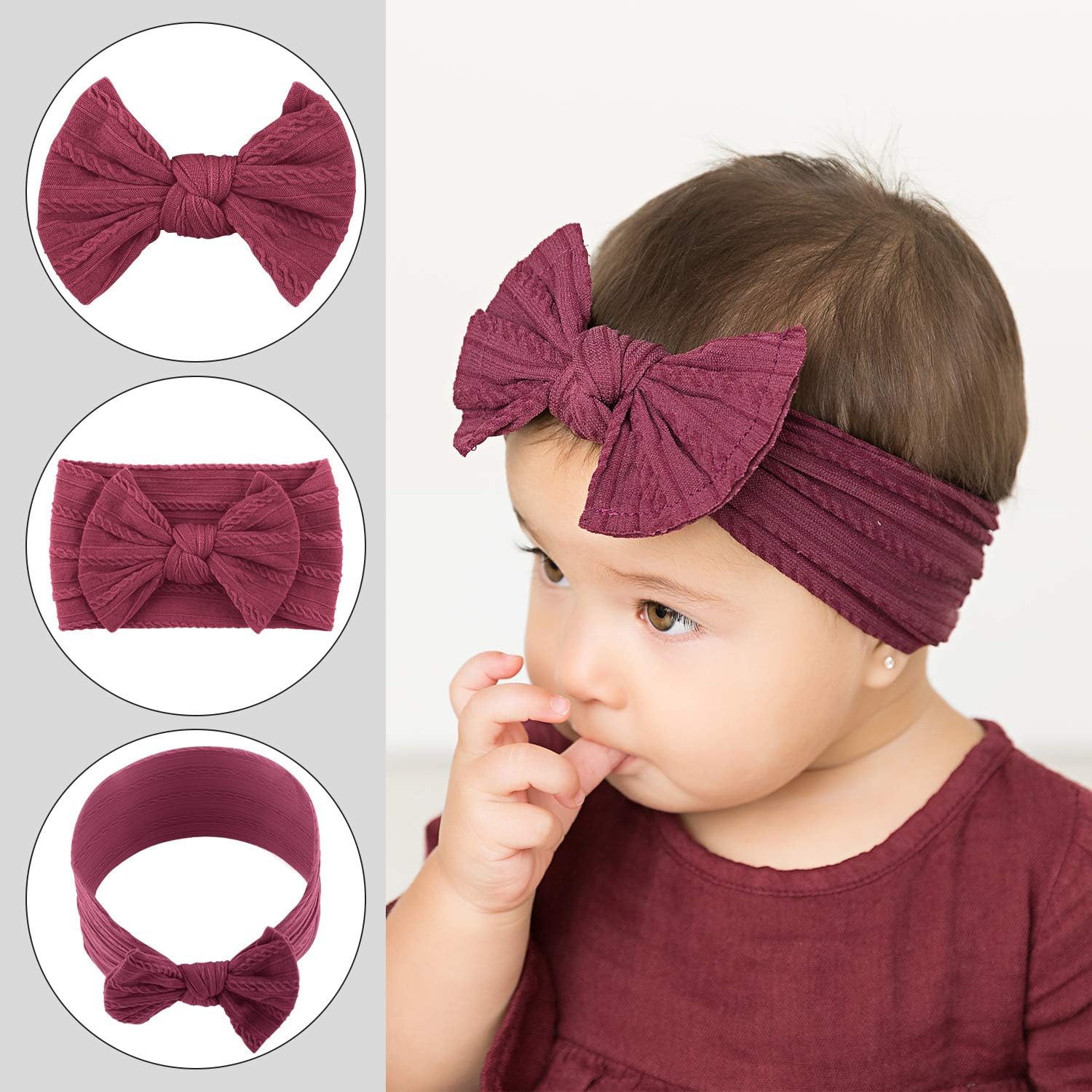 8PCS Baby Nylon Headbands