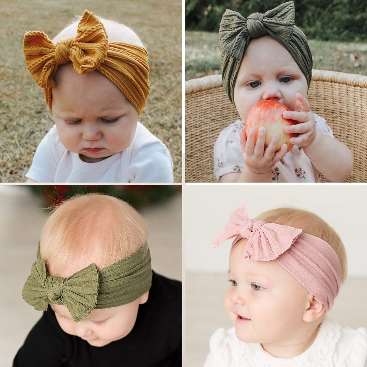 8PCS Baby Nylon Headbands