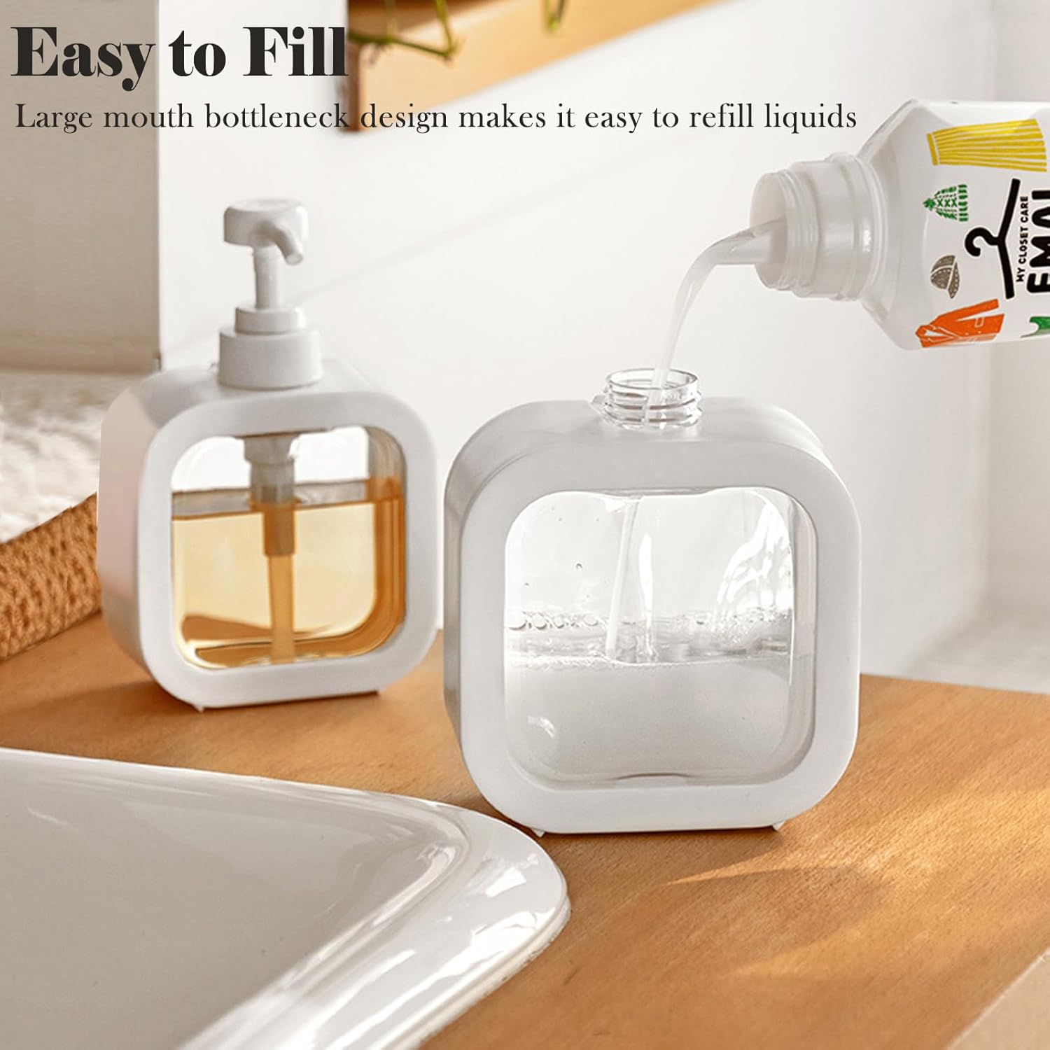 2 Pack 18Oz/500ml Liquid Soap Dispenser