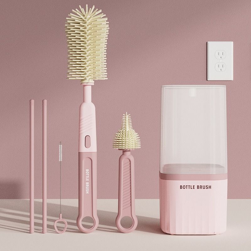 Baby Bottle Cleaning Brush Set - Pink
