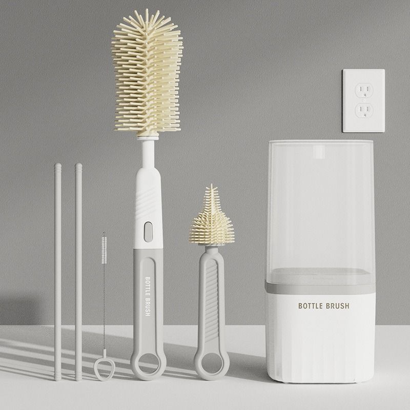 Baby Bottle Cleaning Brush Set - Grey