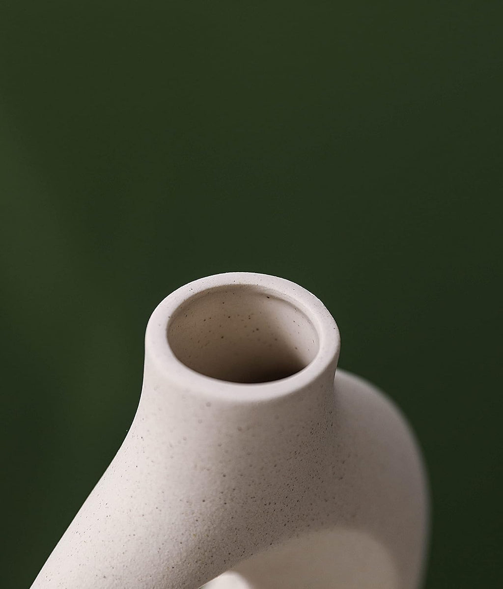 Ceramic Set of 2 Creative White Vases
