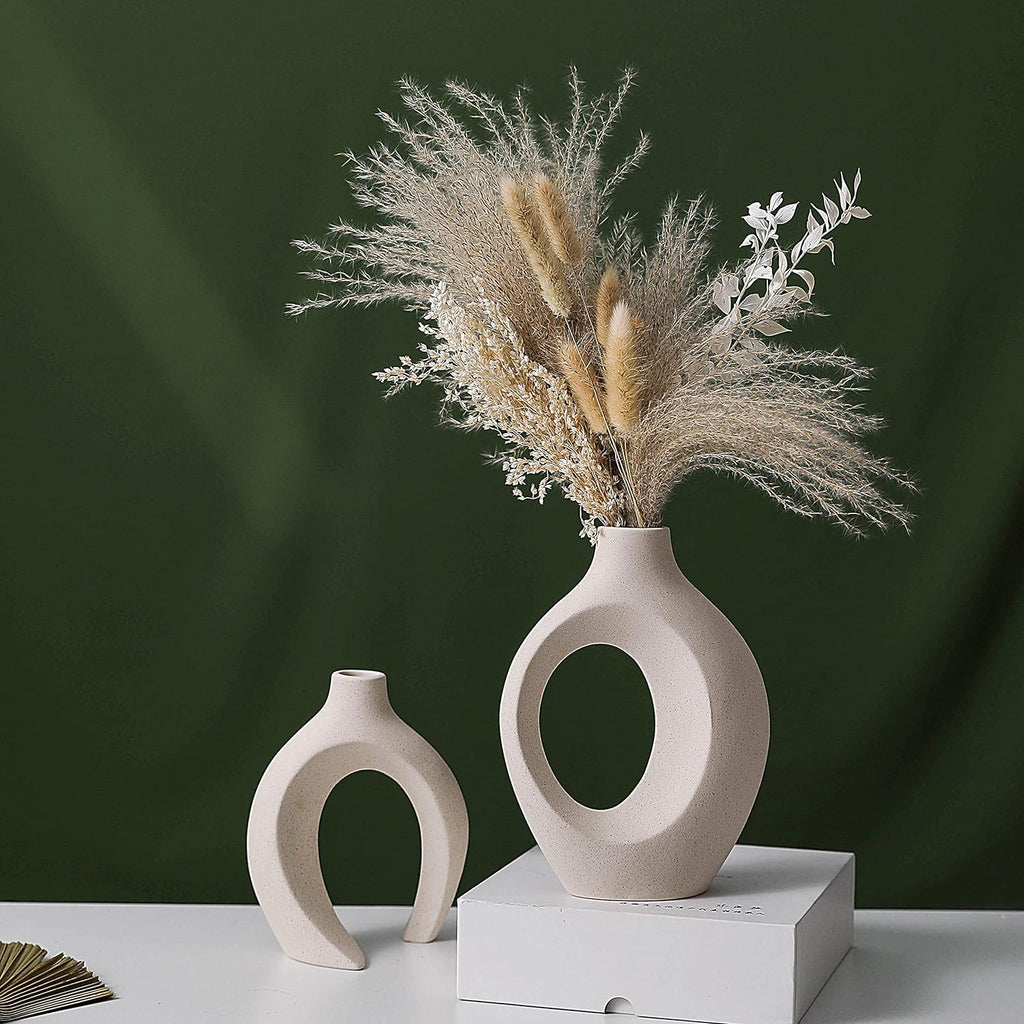 Ceramic Set of 2 Creative White Vases