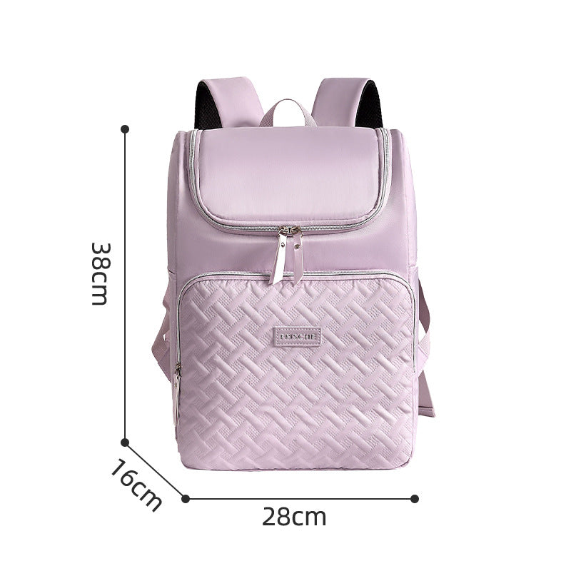 Grey Stylish Quilted Nappy Bag Backpack -