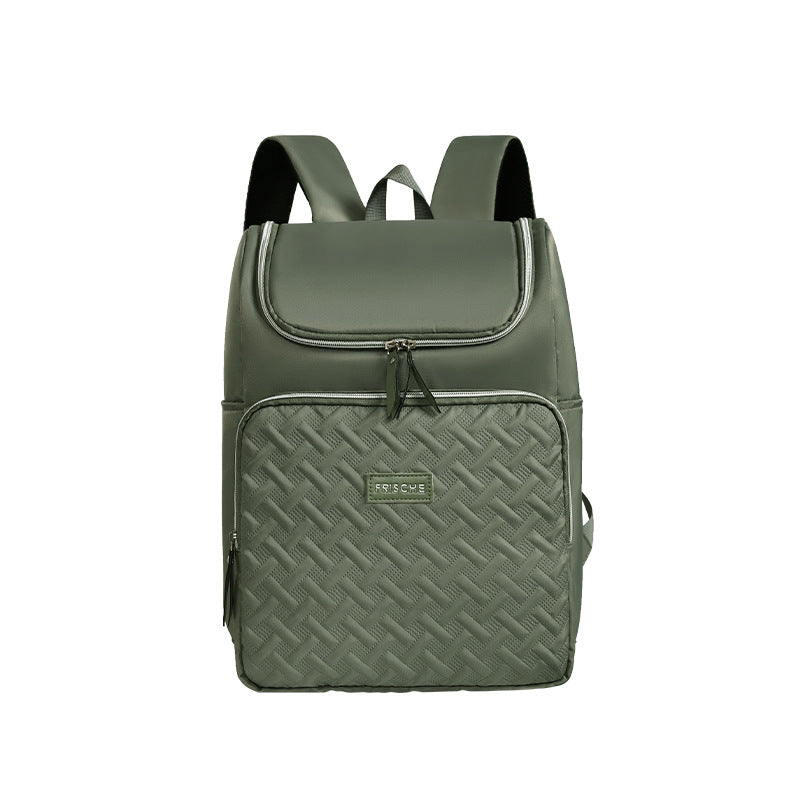Green Stylish Quilted Diaper Bag Backpack