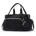Black Large Quilted Nappy Bag Tote